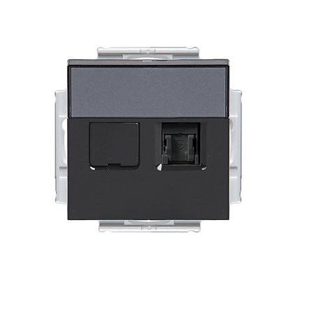 ABB FOT6208-81 Datapistoke 2 x RJ45, C6 UTP Antrasiitti, Tietokoneet & internet