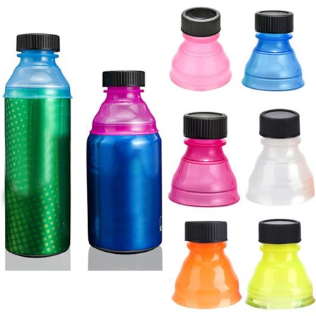 Bouchon Canette, 6 stk. Bouchons en Plastique pour Canettes (Couleurs mélangées), Réutilisables à Clipser Pop Peut Convertir Soda Savers Capsules de B