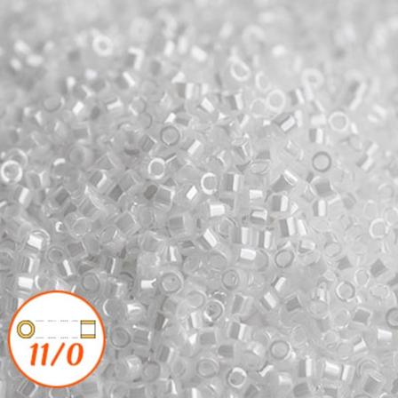 Miyuki Delica 11/0, white pearl, 5g vit