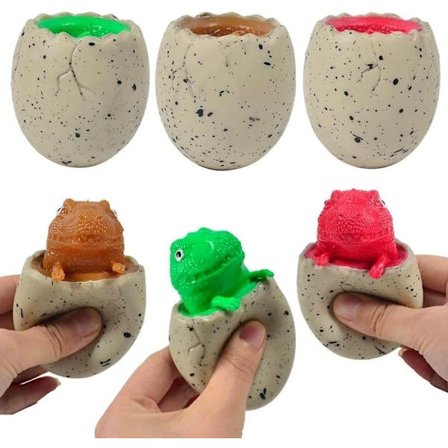 3 stk Sett Klemleker Squishes Leker Dekompresjon Fargerik Ond Dinosaur Popper Ut Egg Klemleker, Sensoriske Fidget Leker, Stresslindring