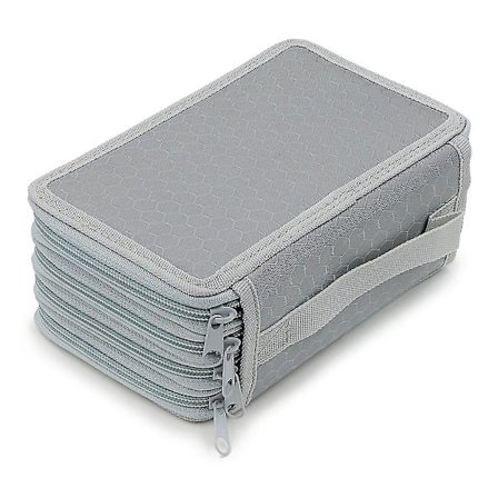 72 spor 4-lags glidelås pennal med håndtakstropp, Oxford-stoff