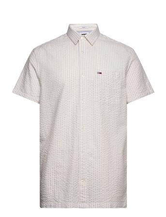 Tjm Reg Stripe Seersucker Shirt Tommy Jeans Cream