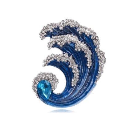 Ocean Wave Brosche Dame Brosche Pins BLÅ