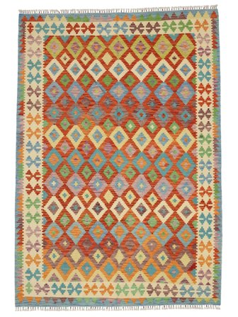Kilim Afghan Old Style Tappeto 198X282 Lana