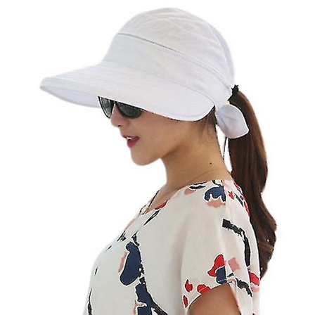 Kvinner Konvertibel Strand Visirhatt Dame Sommer Solhatt Solcaps Stor Kant Strandhatt Foldbar Sommer Caps_cv (FMY)
