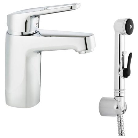FM Mattsson Siljan 83570000 Tvättställsblandare med handdusch, utan bottenventil, Badrum