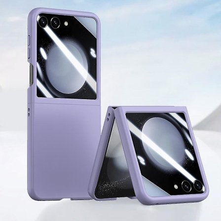 Z Flip 5 Genomskinligt Skal, Slimmad PC Hudkänsla Stöttåligt Skal Kompatibelt Med Samsung Galaxy Z Flip 5 Med Skärmskydd För Baksidan