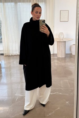 Pelin x NA-KD Oversize-Mantel aus Wollmischung - Frühlingsjacken - Schwarz - EU 32