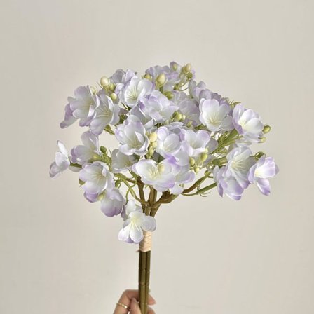 Kunstig Jasmin Buket i Vase, Realistiske Falske Blomster til Boligindretning - Evigvarende Borddekoration til Stue, Spisebord