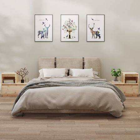 vidaXL Sängbord 2 st 60x34x51 cm massiv furu Brun