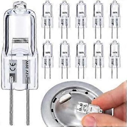 G4 Halogeenilamput 20W, 10 kpl G 4 Himmennettävä Lämmin Valkoinen 2800K, Pitkäikäinen 20W 12V G4 Bi Pin Halogeeni, Korkea Teho 300LM Lamppu T3 JC 