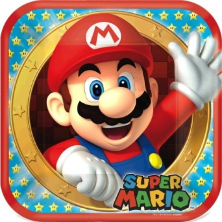 Tallrikar Super Mario fyrkantiga 8-pack - Super Mario Kalas Dekoration - Kalaslagret.se