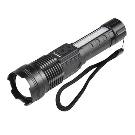 Utendørs kraftig lommelykt multifunksjonell bærbar hjemmebelysning lommelykt superlys lommelykt(A)