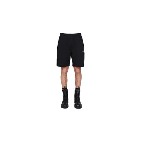 Helmut Lang, Bermuda With Logo Print Czarny, Mężczyzna, Rozmiar: L