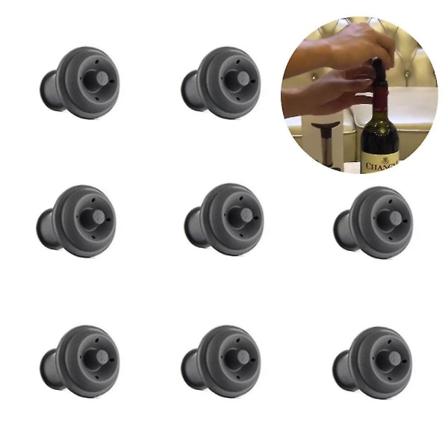 8 st vakuumproppar för vinflaskor, vinstoppare, återanvändbar flasktätning, vakuumpumpsstoppare