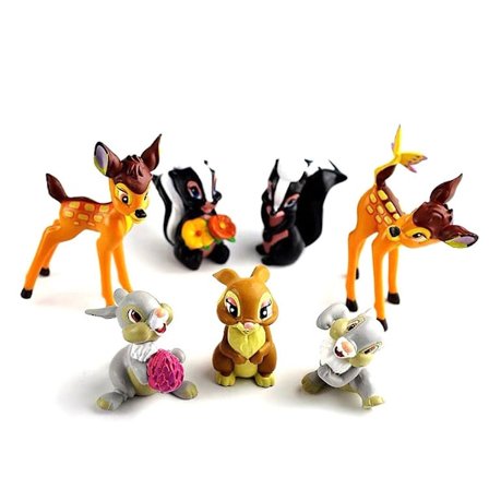 7 stk./parti Bambi Anime Figur Legetøj Samlerobjekt Model Statue Legetøj PVC Figurer Skrivebords Ornamenter Fans Samlerobjekt Model