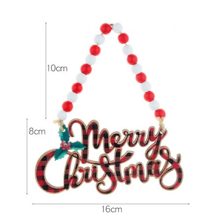 Nya juldekorationer Träpärlrep Hängande Tag Hangi