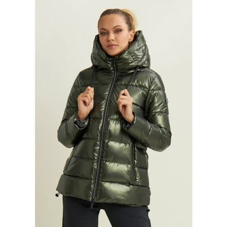 Dameglinsjakke i glat med beskyttende hætte og snørre