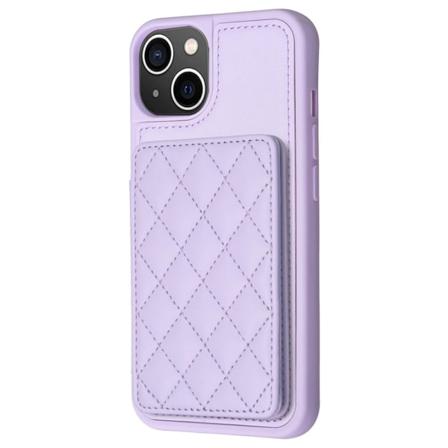 SKALO iPhone 15 Quiltat Skal med Plånbok - Lila Lila