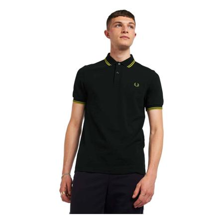 Fred Perry, Twin Tipped Polo Shirt Zwart, Heren, Maat:S,Katoen