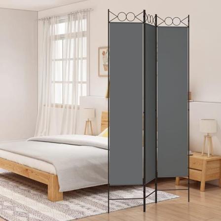 Vidaxl Rumsavdelare 3 Paneler Antracit 120x220 Cm Tyg Antracit