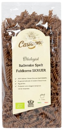 Castagno Fuldkorns Spelt Skruer Ø 500 g, Helse & Madvarer, Pasta, Ris & Bælgfrugter, Pasta & Nudler