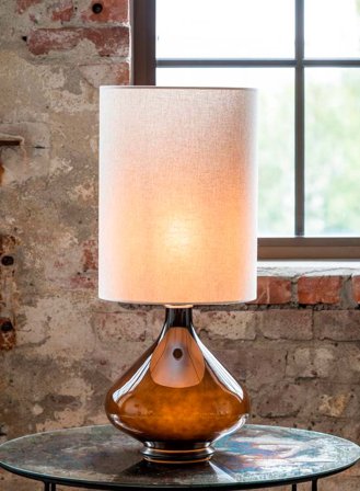 Flavia bordlampe H70 - negra m/milano tostada skjerm