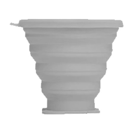 Sammenklappelig kop, sammenklappelige silikonekopper, genanvendeligt bærbart kopsæt til picnic, camping, udendørs vandreture, (grå)