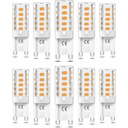 10 kpl G9 LED-lamppua himmennettävä 5W Lämmin valkoinen 3000K G9 LED-lamput Halogeenivastaava 50W AC110/220V [Energiatehokkuusluokka F]