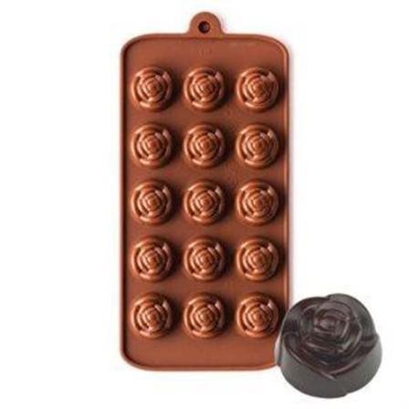 Blommor Rosor Silikonform Chokladform Pralinform Form För Pralin Brun