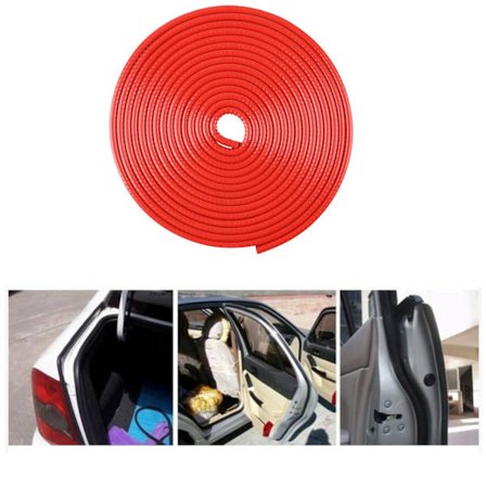 (Rød) 5M Gummistripe Beskyttelsesstripe Tetning Bil Dørkant Beskytter