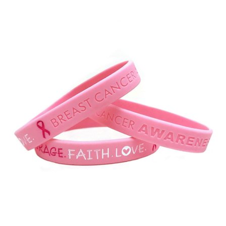 Pink Brystkræft Awareness Armbånd. Håb Mod Tro Kærlighed Dame Armbånd Silikonebånd