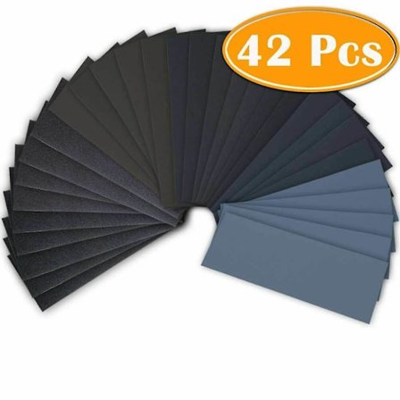 Slipeskive og sandpapir, 120 til 3000 korn våt/tørr slipeskive 9 x 3,6 tommer, brukes til polering av metall, tre, bil Wet42 papir