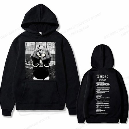 Tupac 2pac Hoodie Herre Dame Mote Genser Barn Hip Hop Genser Dame Vinterjakker Gutt Jakker Rapper Genser Treningsdresser Punk