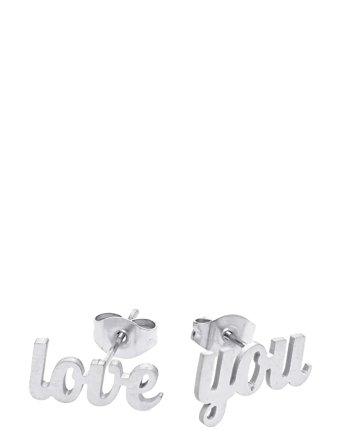 Timi of Sweden Ina - Love You Stud Earrings Stainless Steel - Silver - ONE SIZE