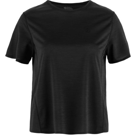 Fjällräven Dam's Abisko Lite Short Sleeve in Black | Size: Medium, Polyester