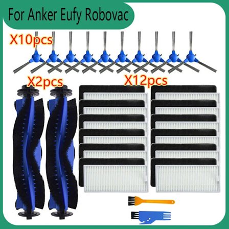 För Anker Eufy RoboVac 11S Plus 15C 25C 30C 35C 12 15T Robotdammsugare Rulle Sidoborste Primär HEPA Filter Tillbehör