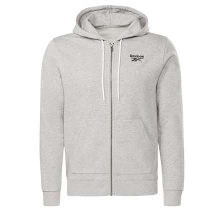 Reebok Men's Reebok Identity French Terry Full Zip Hoodie Men long-sleeved sweaters Grey S
