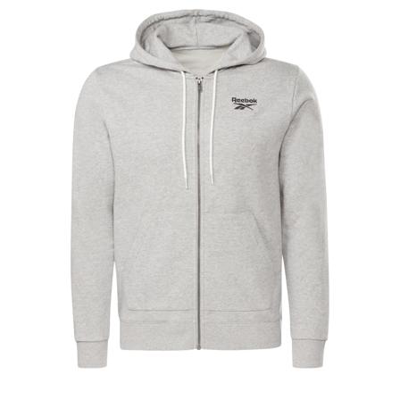 Reebok Men's Reebok Identity French Terry Full Zip Hoodie Men long-sleeved sweaters Grey M