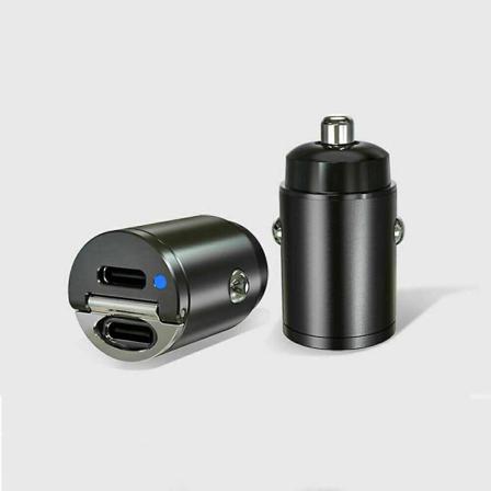 Dubbel Usb Typ-c Pd Biltelefon Miniladdare 30w Snabbladdningsadapter