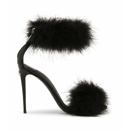 Dolce & Gabbana, High Heel Sandals Zwart, Dames, Maat:39 EU