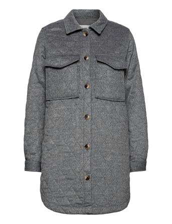 Objvera Owen Long Quilt Jacket Grey Object
