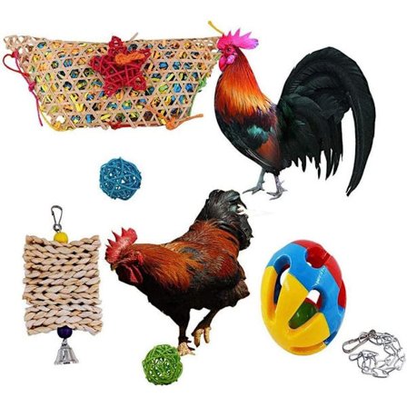 5 stk fugletyggeleker hønetyggeleker for store fugler papegøye høne ara trening bur tilbehør