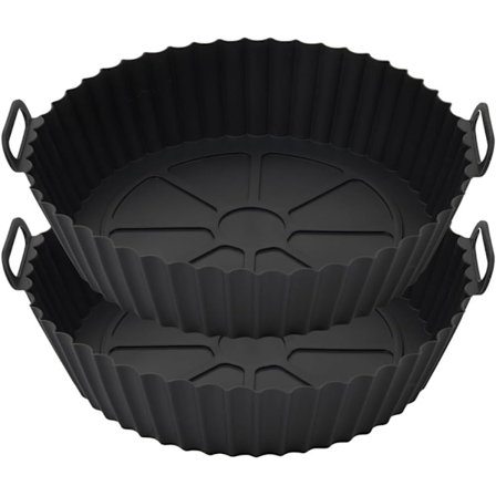 2 stk Silikonformer for Air Fryer, Airfryer-tilbehør, Gjenbrukbare istedenfor Bakepapir (Kapasitet opp til 8 liter)