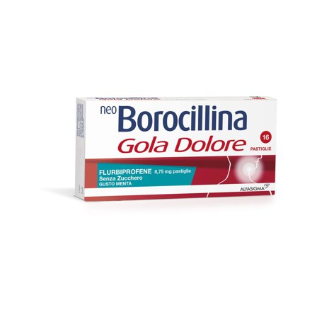 Neoborocillina Gola Dolore 16 Pastiglie 8,75mg Menta Senza