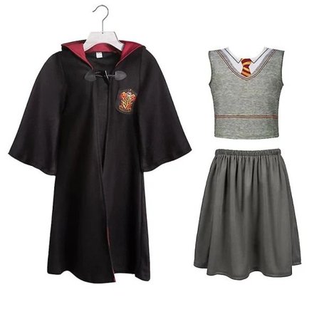 3-14 år barn teenagere drenge piger Harry Potter Hermione Granger Gryffindor Cosplay Uniform Kostumer Sæt Gaver 8-10 år pige
