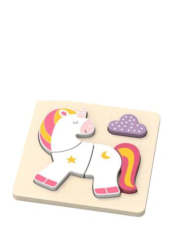 Unicorn Puzzle In 100 % Fsc Wood Patterned Magni Toys