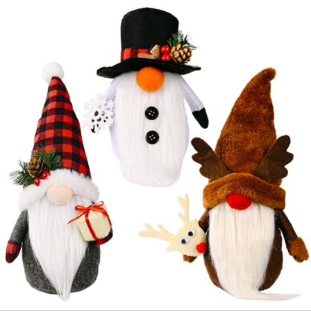 3st Christmas Swedish Gnome Tomte Plyschträddocka 3pcs