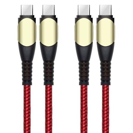 2 USB-C til USB-C-kabel 60W hurtigopladning til Xiaomi Redmi 10A 10C 11A Redmi 9 9A 9C 9T - Nylon 1 Meter Rød