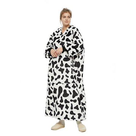 Fleece Poncho Pläd Super Mjuk Varm Mysig Bärbar Stor Pläd